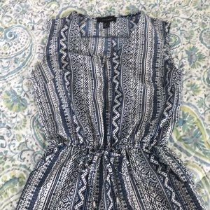 Blue and white romper